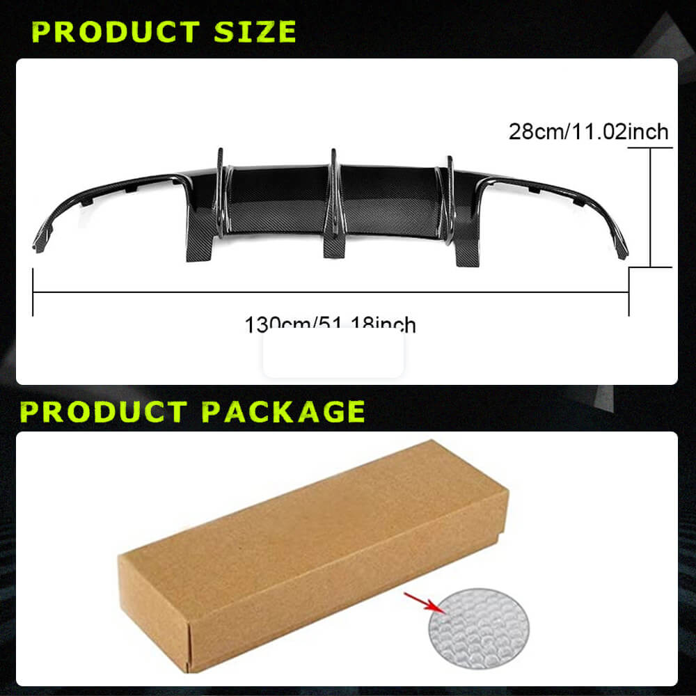 Fits for Mercedes Benz C Class W204 C63 AMG Pre-facelift Carbon Fiber Rear Bumper Diffuser Valance Lip