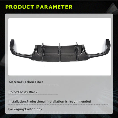 Fits for Mercedes Benz W204 C204 C300 Sport C63 AMG Facelift  Carbon Fiber Rear Bumper Diffuser Valance Lip