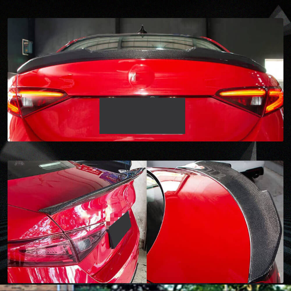 Fits for Alfa Romeo Giulia 952 Sedan 15-22 Real Carbon Fiber Rear Trunk Boot Spoiler Wing Lip Factory Outlet