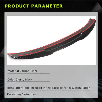 Fits for Audi A3 Sline S3 RS3 8V 8V.5 Sedan Carbon Fiber Rear Trunk Boot Spoiler Wing Lip