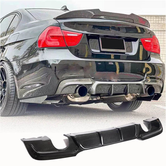 Fits for BMW 3 Series E90 325i 335i M Sport 05-12 Carbon Fiber Rear Bumper Diffuser Valance Lip