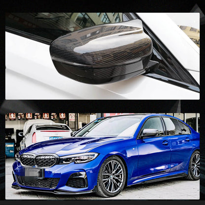 Fits for BMW 3 Series G20 G21 Carbon Fiber Replacement Side Rearview Mirror Cover Caps LHD 2pcs| 318i 320i 330i 330e M340i