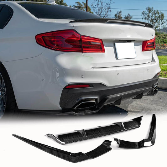 Fits for BMW 5 Series G30 Pre-LCI Carbon Fiber Rear Bumper Diffuser Valance Lip| 520i 530i 530e 540i M Sport M550i