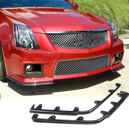 Fits for Cadillac CTS-V Coupe 09-15 Carbon Fiber Front Bumper Lip Splitter Vents Fins Factory Outlet