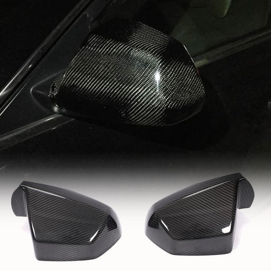 Fits for Cadillac CTS Non-V Coupe Carbon Fiber Add-on Side Rearview Mirror Cover Caps 2pcs