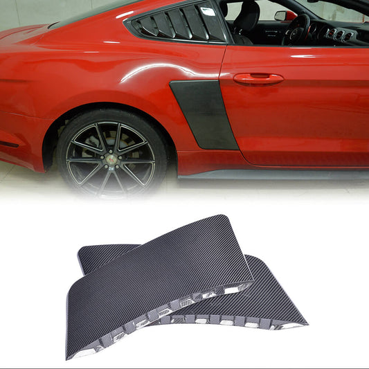 Fits for Ford Mustang GT Coupe 2-Door 2015-2017 Carbon Fiber Rear Quarter Panel Fender Scoop 2pcs