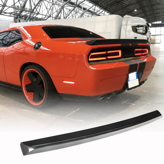 Fits for Dodge Challenger 08-14 Carbon Fiber Rear Door Trunk Lid Tail Wing Trim Factory Outlet