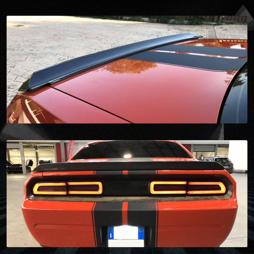 Fits for Dodge Challenger 08-14 Carbon Fiber Rear Door Trunk Lid Tail Wing Trim Factory Outlet