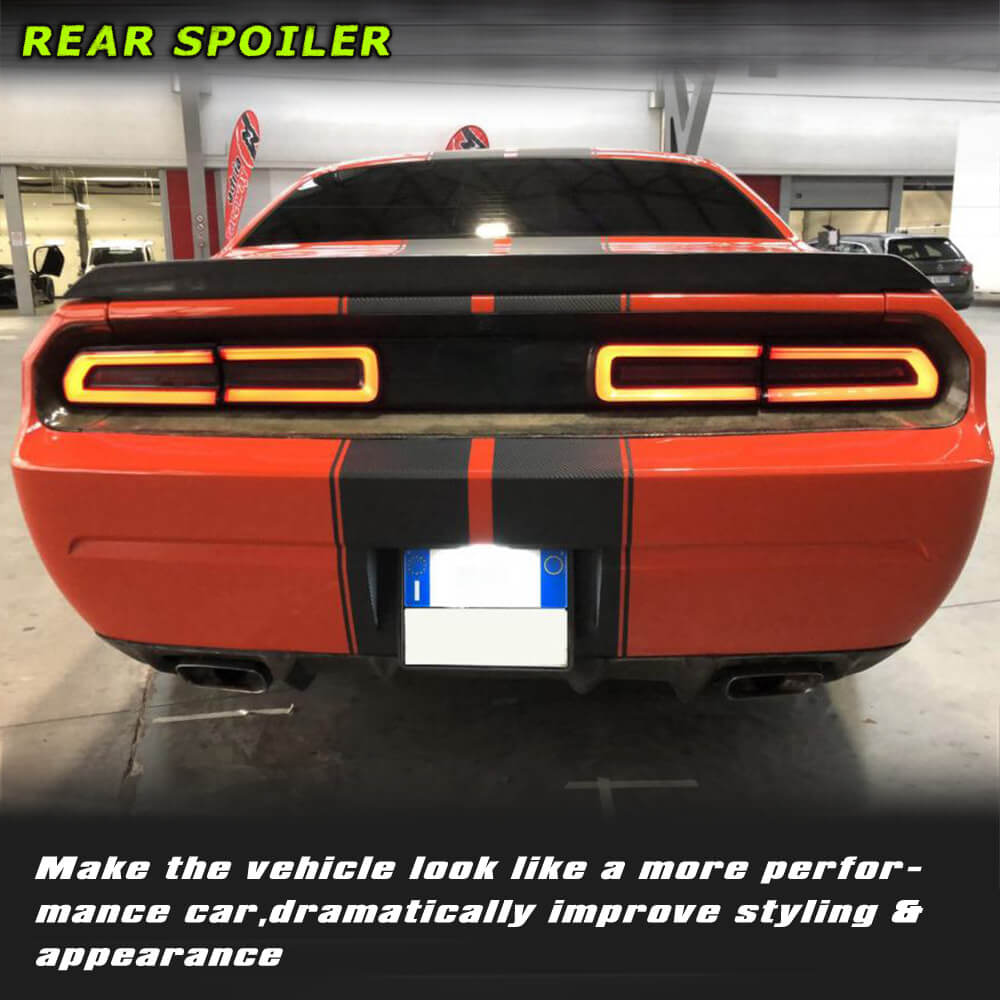 Fits for Dodge Challenger 08-14 Carbon Fiber Rear Door Trunk Lid Tail Wing Trim Factory Outlet