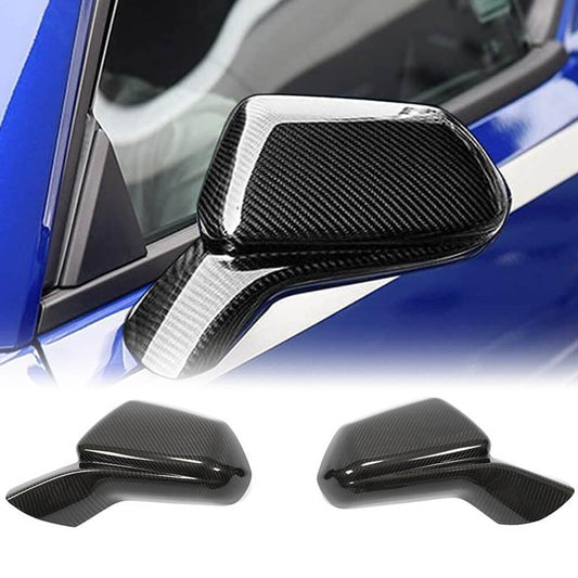 Fits for Chevrolet Camaro Dry Carbon Fiber Add-on Side Rearview Mirror Cover Caps 2pcs