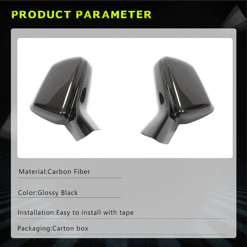 Fits for Chevrolet Camaro Dry Carbon Fiber Add-on Side Rearview Mirror Cover Caps 2pcs