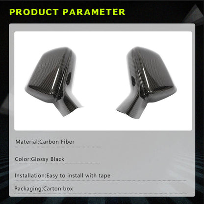 Fits for Chevrolet Camaro Dry Carbon Fiber Add-on Side Rearview Mirror Cover Caps 2pcs
