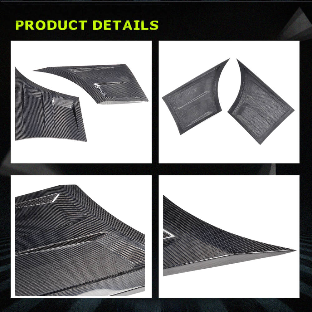Fits for Ford Mustang GT Coupe 2-Door 15-17 Carbon Fiber Car Fender Vents Trim