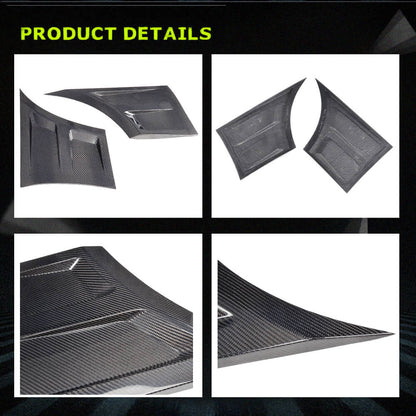 Fits for Ford Mustang GT Coupe 2-Door 15-17 Carbon Fiber Car Fender Vents Trim