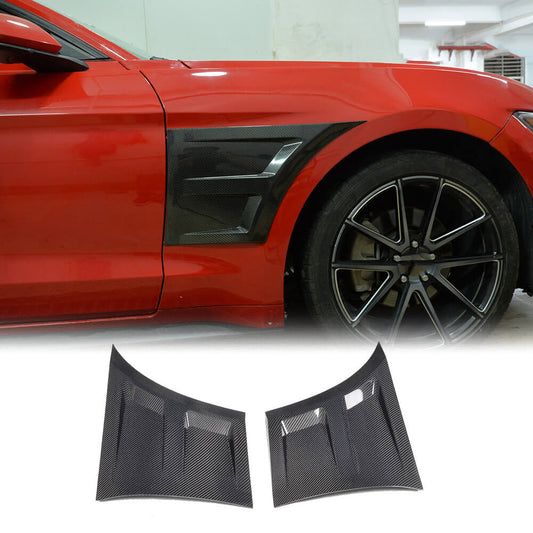 Fits for Ford Mustang GT Coupe 2-Door 15-17 Carbon Fiber Car Fender Vents Trim