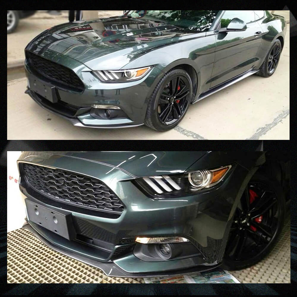 Fits for Ford Mustang GT Coupe 2-Door 15-17 Carbon Fiber Front Chin Lip Splitter