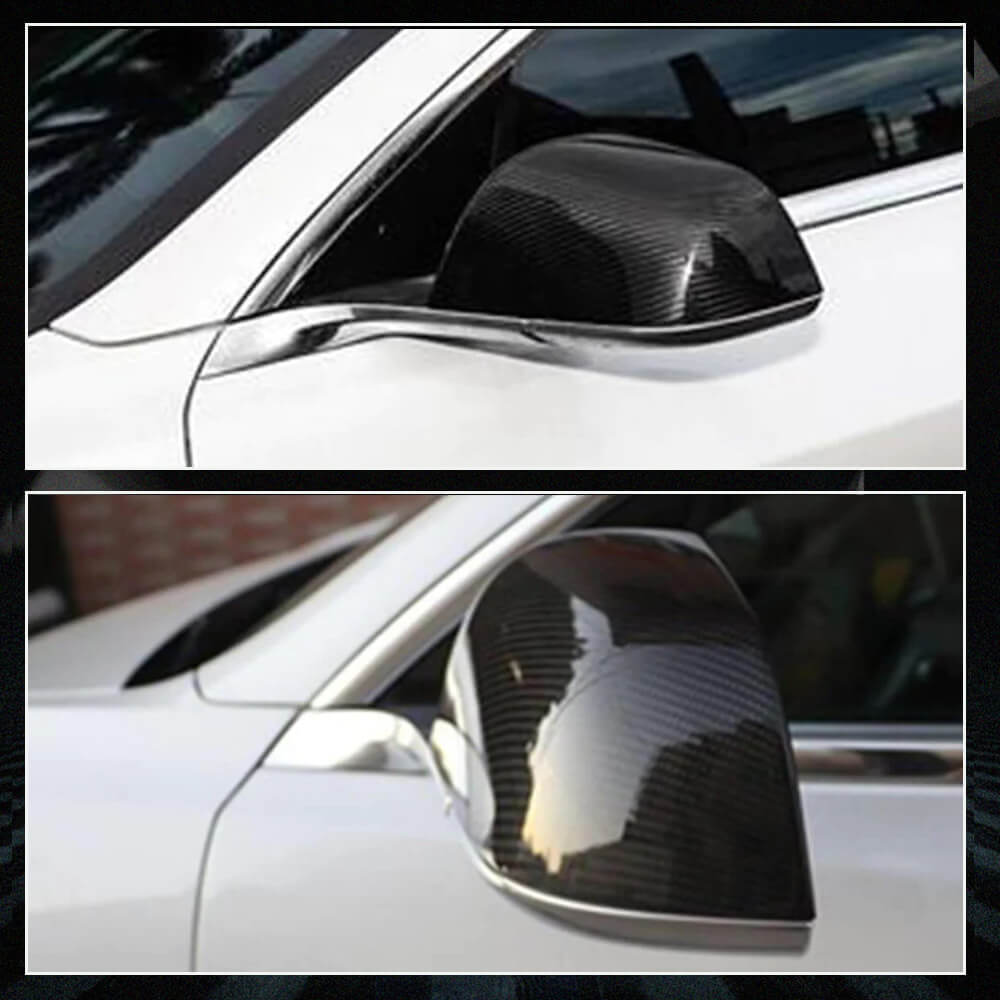 Fits for Tesla Model 3 Sedan 16-20 Dry Carbon Fiber Side Rearview Mirror Cover Caps Add-on