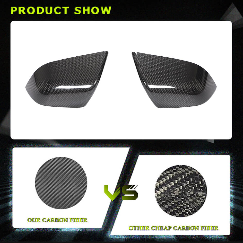 Fits for Tesla Model 3 Sedan 16-20 Dry Carbon Fiber Side Rearview Mirror Cover Caps Add-on