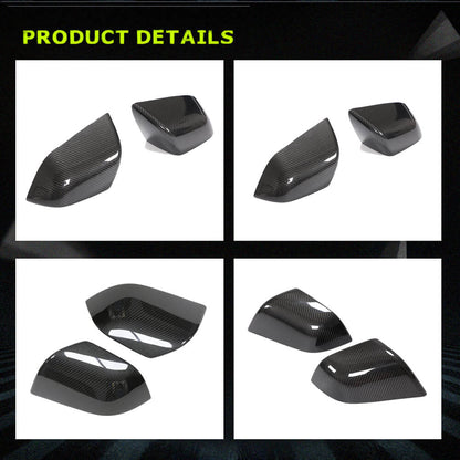 Fits for Tesla Model 3 Sedan 16-20 Dry Carbon Fiber Side Rearview Mirror Cover Caps Add-on