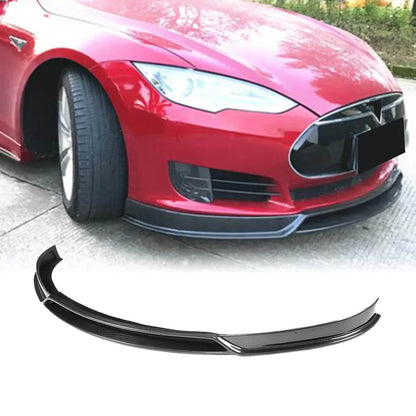 Fits for Tesla Model S 12-15 Carbon Fiber Front Bumper Lip Chin Spoiler