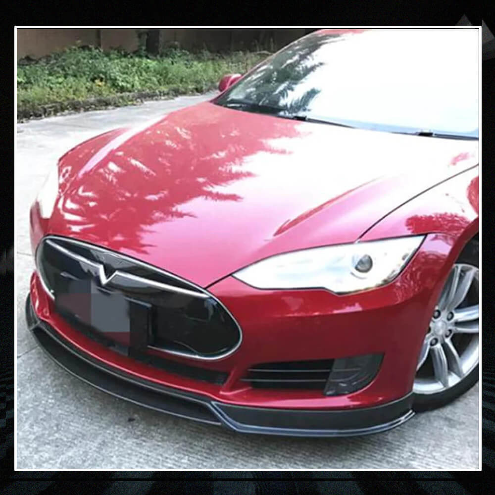 Fits for Tesla Model S 12-15 Carbon Fiber Front Bumper Lip Chin Spoiler