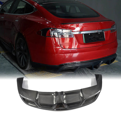 Fits for Tesla Model S 2012-2015 Carbon Fiber Rear Bumper Diffuser Lip