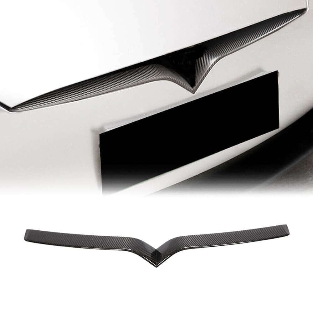 Fits for Tesla Model S Sedan 12-20 Carbon Fiber Front Grille Frame Cover Trim