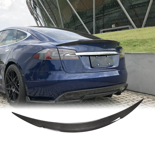 Fits for Tesla Model S Sedan 12-20 Carbon Fiber Rear Trunk Spoiler Wing