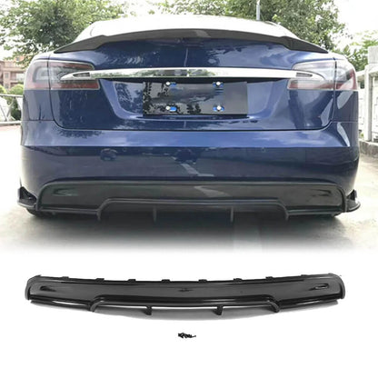 Fits for Tesla Model S Sedan 16-20 Carbon Fiber Rear Bumper Diffuser Splitter