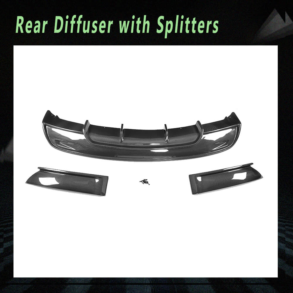 Fits for Tesla Model S Sedan 16-20 Carbon Fiber Rear Bumper Diffuser Splitter