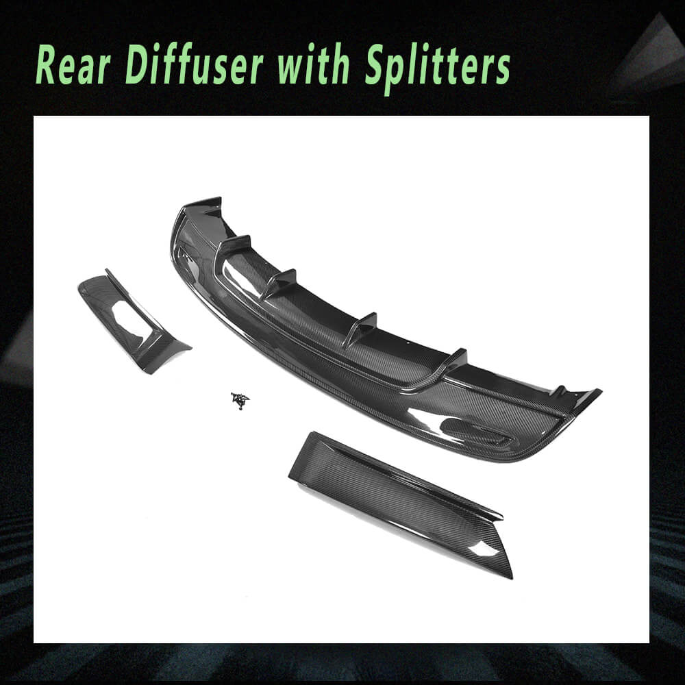 Fits for Tesla Model S Sedan 16-20 Carbon Fiber Rear Bumper Diffuser Splitter