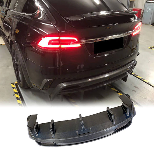 Fits for Tesla Model X Carbon Fiber Rear Bumper Diffuser
