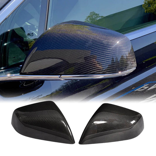 Fits for Tesla Model X Dry Carbon Fiber Side Rearview Mirror Cover Caps Add-on