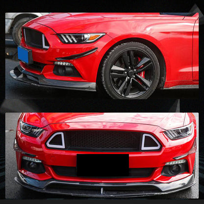 Fits for Ford Mustang Coupe 2-Door 15-17 Carbon Fiber Front Bumper Air Fender Vent Canard Fins | V6 V8 GT