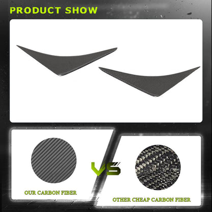 Fits for Ford Mustang Coupe 2-Door 15-17 Carbon Fiber Front Bumper Air Fender Vent Canard Fins | V6 V8 GT