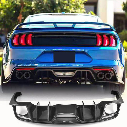 Fits for Ford Mustang V6 V8 GT 2015-2017 Carbon Fiber Rear Bumper Diffuser Wide Body Kit
