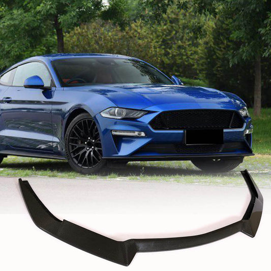 Fits for Ford Mustang V8 GT 18-20 Carbon Fiber Front Bumper Lip Spoiler Wide Body Kit