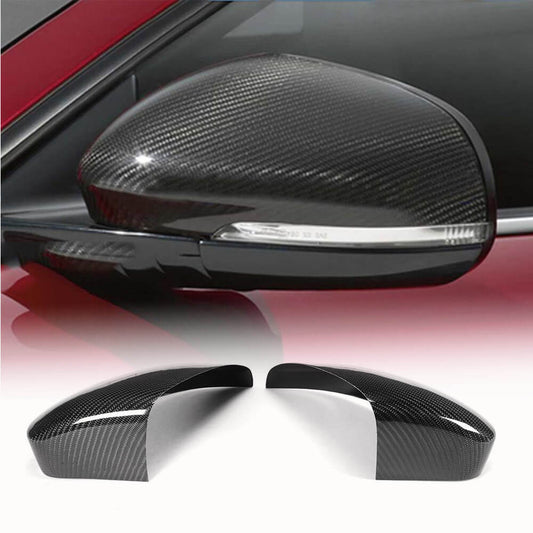Fits for Jaguar F-TYPE 13-21 Carbon Fiber Add-on Side Rearview Mirror Cover Caps 1Pair