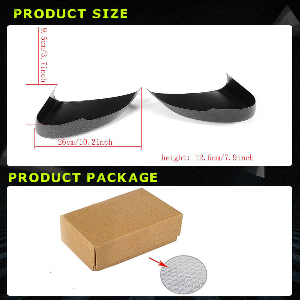 Fits for Jaguar F-TYPE 13-21 Carbon Fiber Add-on Side Rearview Mirror Cover Caps 1Pair