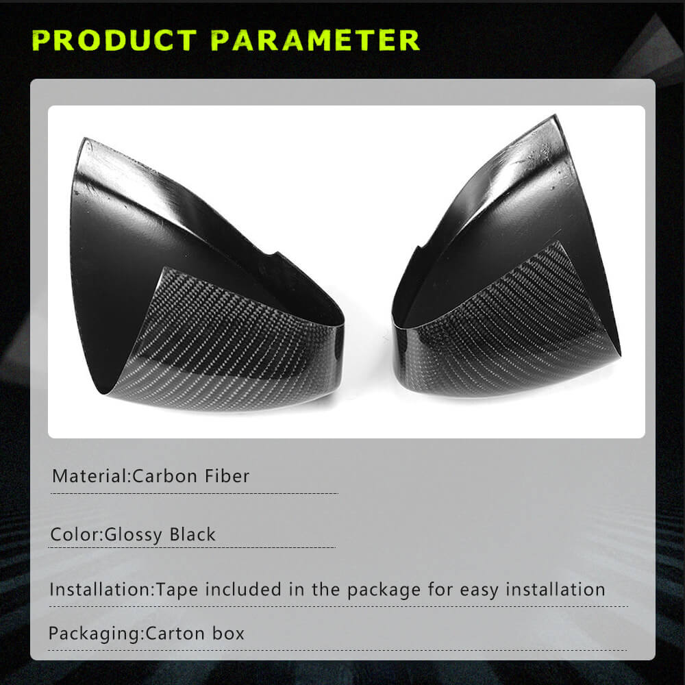 Fits for Jaguar F-TYPE 13-21 Carbon Fiber Add-on Side Rearview Mirror Cover Caps 1Pair