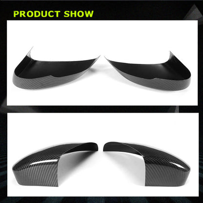 Fits for Jaguar F-TYPE 13-21 Carbon Fiber Add-on Side Rearview Mirror Cover Caps 1Pair