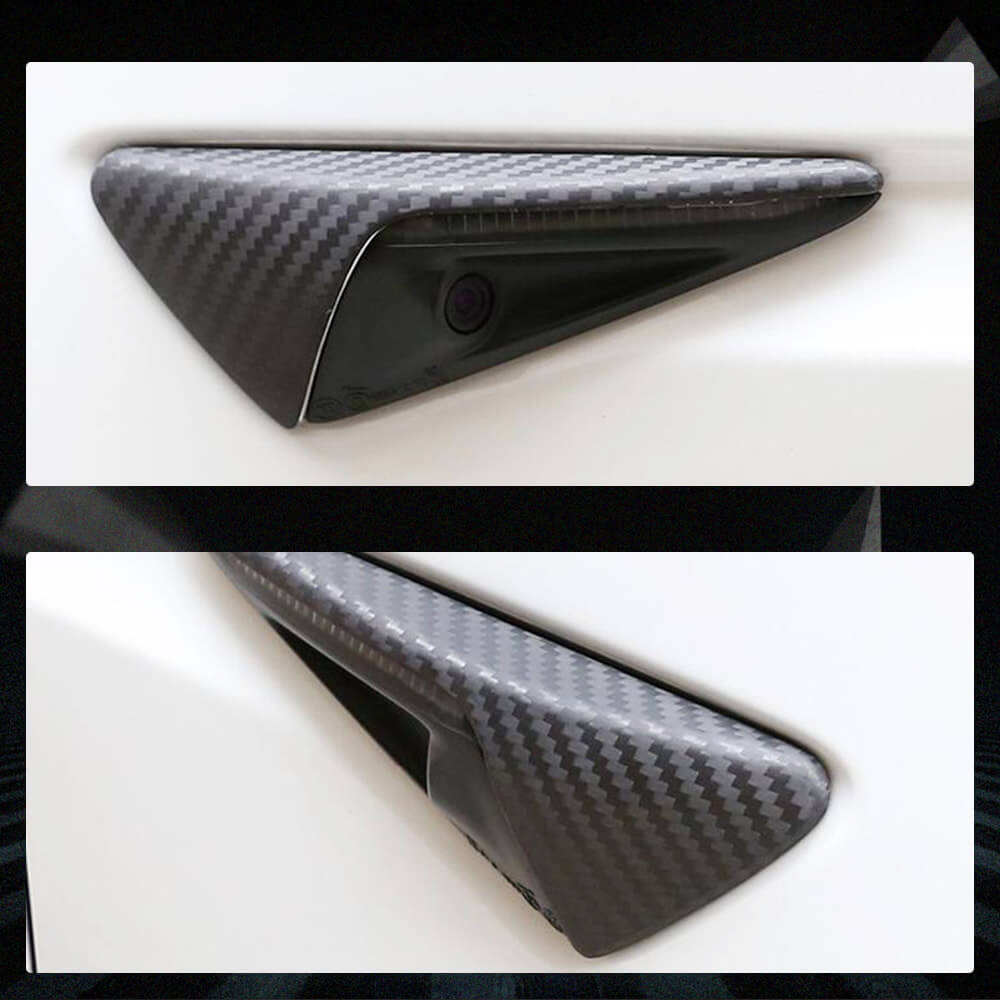 Fits for Tesla Model 3 17-23 Dry Carbon Fiber Fender Camera Covers Side Camera Turn Signal Cover Exterior Decoration Accessories