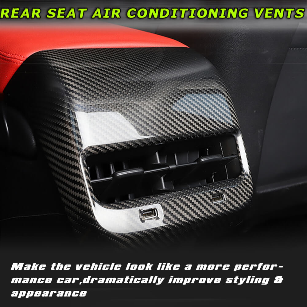 Fits for Tesla Model 3 18-20 Carbon Fiber Rear Seat Air Conditioning Vents