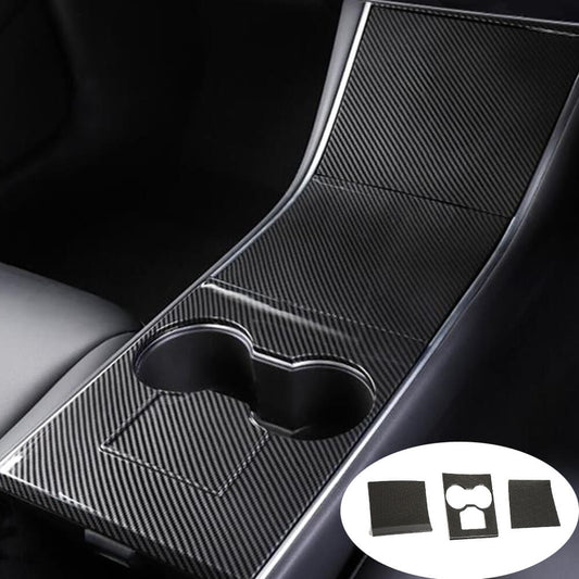 Fits for Tesla Model 3 Dry Carbon Fiber Interior Center Console Panel 3-pc