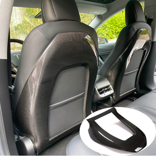 Fits for Tesla Model 3 Dry Carbon Fiber Interior Seat Back Cover Trim 1pc
