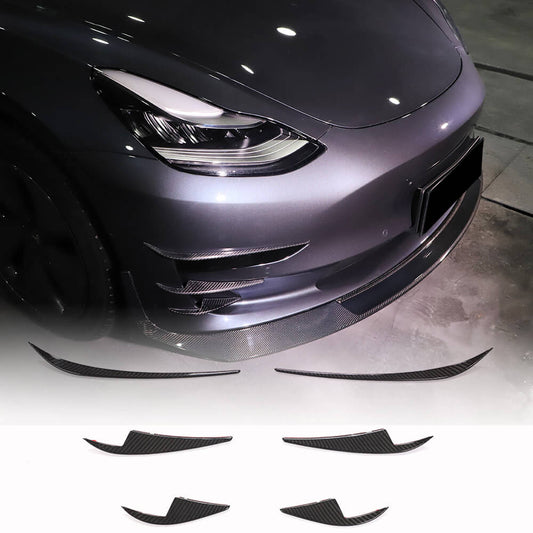 Fits for Tesla Model 3 Sedan 16-20 Real Carbon Fiber Front Bumper Air Fender Vents