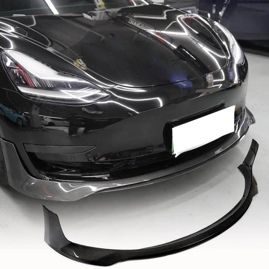 Fits for Tesla Model 3 Sedan 16-22 Carbon Fiber Front Bumper Lip Chin Spoiler