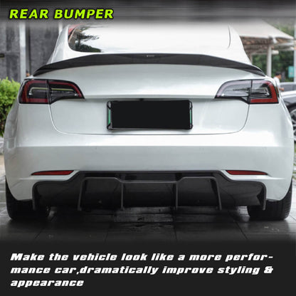 Fits for Tesla Model 3 Sedan 16-22 Carbon Fiber Rear Bumper Diffuser
