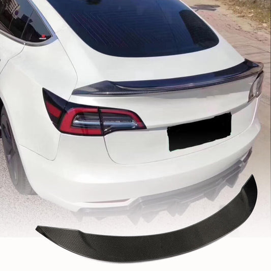 Fits for Tesla Model 3 Sedan 16-22 Carbon Fiber Rear Trunk Boot Spoiler Wing Lip