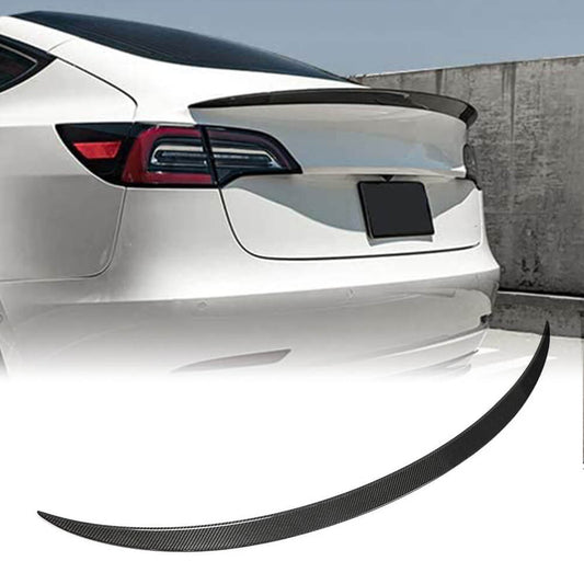 Fits for Tesla Model 3 Sedan 16-22 Carbon Fiber Rear Trunk Spoiler Wing Lip